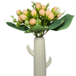 Elegant peach rose artificial flowers bunch 70% OFF – vase not included