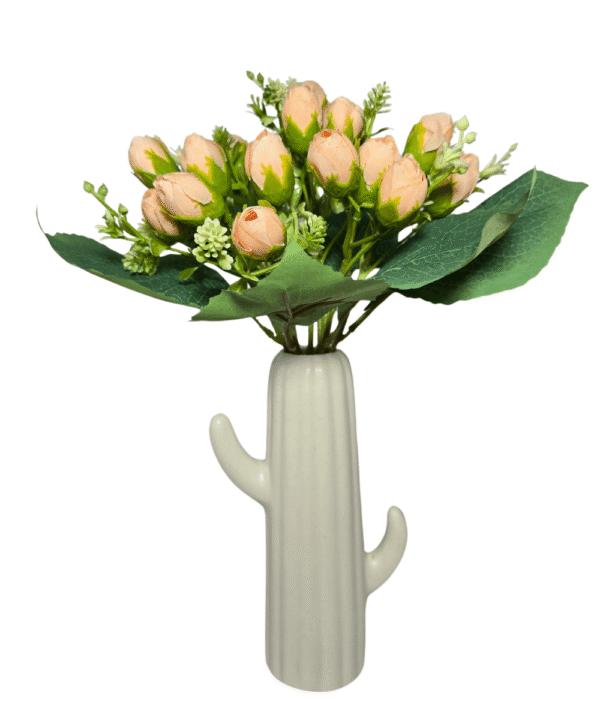 Elegant peach rose artificial flowers bunch 70% OFF – vase not included