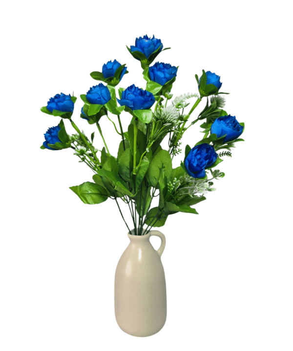 Bold blue artificial flowers bouquet at 70% OFF