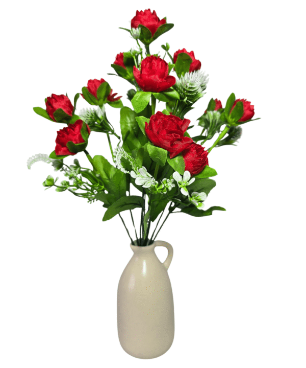 Red artificial flowers bouquet 70% OFF at Fela.in