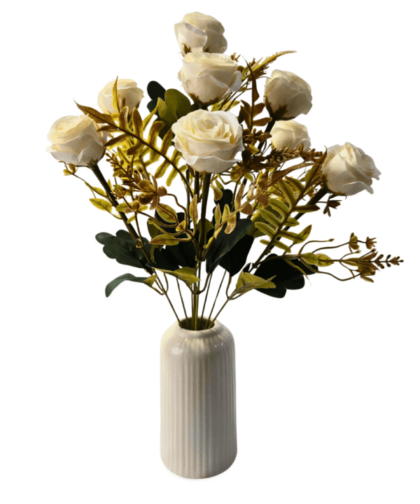 Ivory Artificial Flowers – Elegant Faux Roses for Home & Gifting