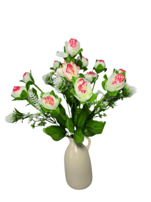 Elegant white pink artificial flowers 70% OFF bouquet