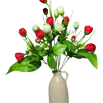 Pink white artificial flowers rose bunch 70% OFF decor