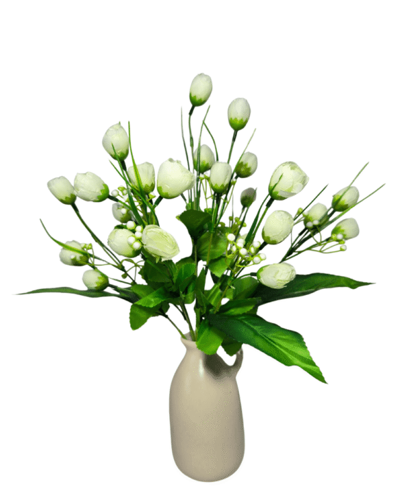 Elegant white artificial flowers bunch 70% OFF for gifting