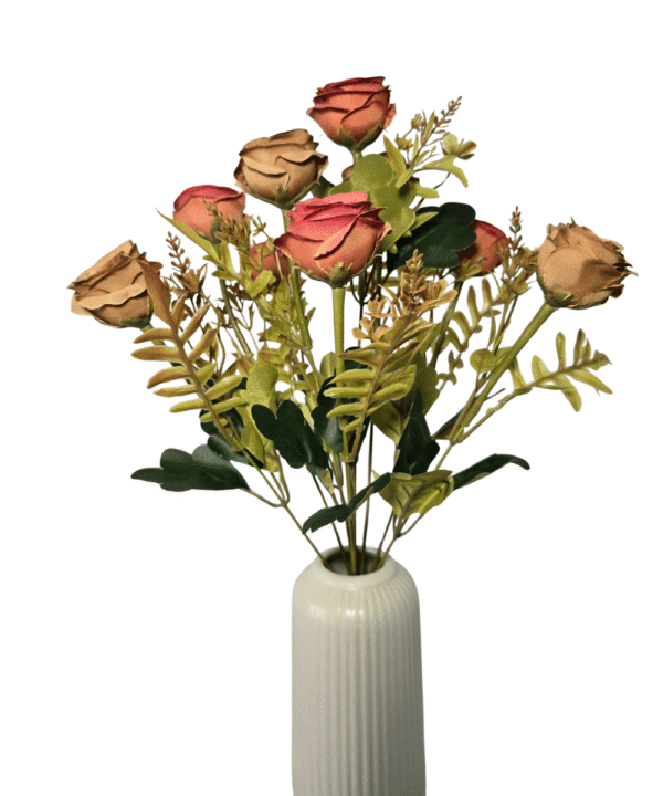 Premium orange-brown artificial flowers for pooja room