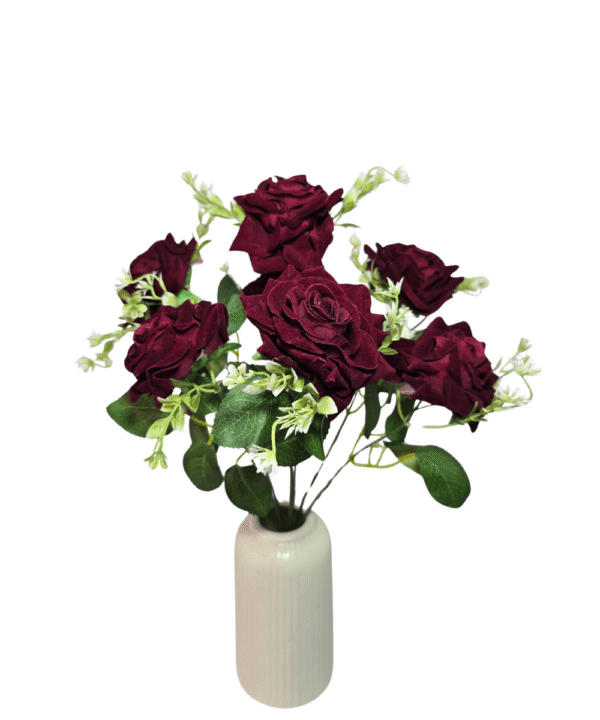 Artificial flowers bouquet – burgundy roses 70% OFF