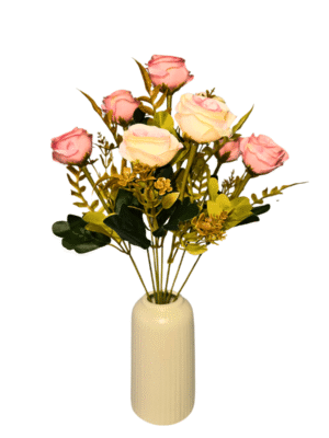 Blush pink artificial flowers bunch – 70% OFF elegant decor piece