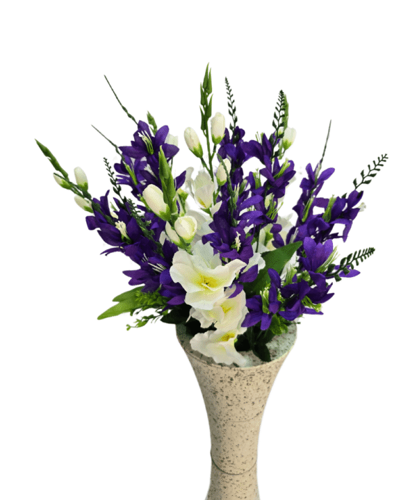 Purple & White Freesia Artificial Flowers – Fela.in