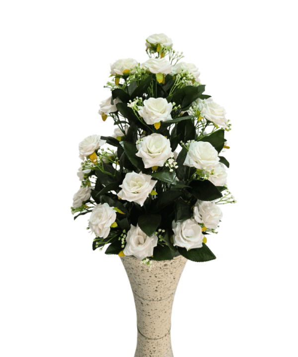 White Artificial Flowers Rose Arrangement – Fela.in