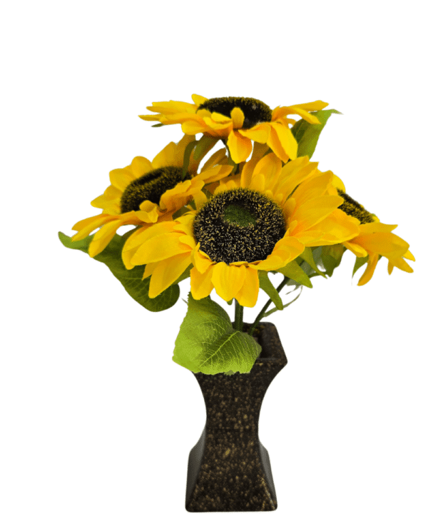Artificial Flowers – Sunflowers in Black Vase | Fela.in