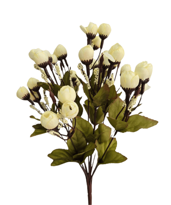 Premium artificial flowers bunch – cream rosebuds