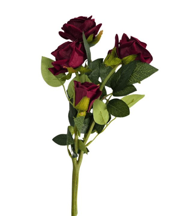 Dark Maroon Artificial Flowers – Single Rose Stick | Fela.in