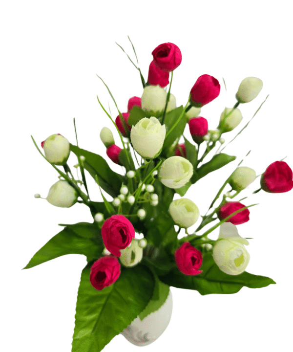Realistic artificial flowers rosebud bunch for festive decor