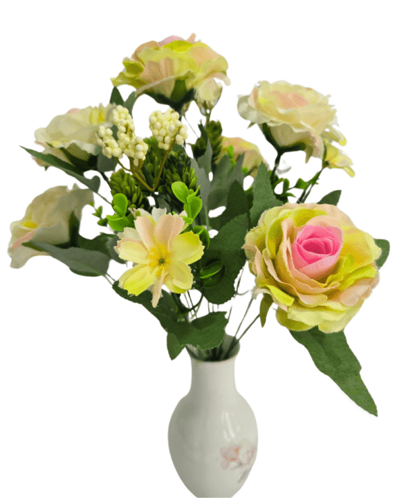Pastel Artificial Flowers – Pink & Yellow Bunch | Fela.in